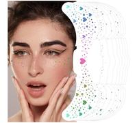 OuryTech Gesichttattoo, 8 unidades Face Art Sticker para Carnaval, Tatuaje Temporal con Pecas Brillantes, Parche Glitter Impermeable con Escamas de Sirena, Corazones y Estrellas para Fiestas