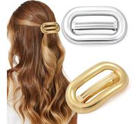 OuryTech Haarklammer, 2 piezas de horquillas y pasador, clips de metal vintage en oro y plata, elegante barrette francesa para mujeres