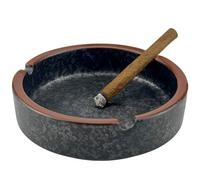 OUSACE Cenicero de cerámica elegante para interiores y exteriores, para el hogar, cafeterías y patios, color negro deslumbrante de lava (tamaño mediano)