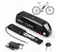 OUSAR Batería De Bicicleta Eléctrica, Batería Ebike 48V 13Ah De Litio con Cargador para Motores 50-1000W, Batería Tipo Hailong con Base De 4 Pines Y USB para Bicicleta Eléctrica Y Patinete