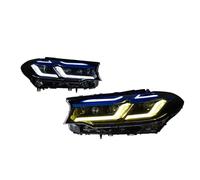 OUSDUO Faro Delantero LED Para G30 G38 525i 530i M5 2018 2019 2020 Luces Circulación Diurna Carretera Lente Proyector Angel Eye(Blue,LHD)
