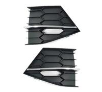 OUSDUO Rejilla Luz Antiniebla Marco De Faros Antiniebla, Parachoques Delantero Rejilla Inferior Panel Embellecedor con Barra Brillante para S&Koda para Superb 2016 2017 2018 (2PCS Left and Right)