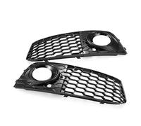 OUSDUO Rejillas De Luz Antiniebla Parrilla Delantera De Coche Rejilla Tipo Panal Cubierta Envolvente De Luz Antiniebla Para A4 B8 2009-2012 (Glossy Black)