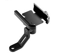 OUSDUO Soporte para Teléfono Móvil Y Espejo Retrovisor para Motocicleta para Suzuki para Burgman AN 650 400 125 200 250 AN125 AN200 AN400 AN650(Black,Mirror Type)