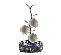 Ouseen Soporte para tazas, árbol para tazas de encimera, soporte para tazas de café y té, soporte para tazas de café y tazas de té con área de almacenamiento pequeña, negro