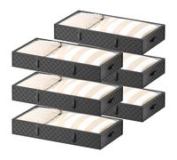 OUSFOT Caja de almacenamiento para debajo de la cama con tapa [6 unidades] Cajonera para debajo de la cama, almacenamiento para edredones, ropa