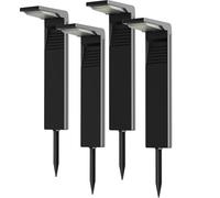 OUSFOT Farola Solar Exterior RGB con 8 Modos de Color, 2000 mAh Impermeable Luces Solares LED Exterior Jardin con 30 LED, Focos Solares para Pasillos, Fiestas, Navidad, Halloween, 4 Piezas