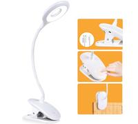 OUSFOT Lampara con Pinza, 16 LED Luz de Pinza 3 Niveles de Brillo Recargable Pantalla táctil para Oficina, Lectura, trabajo y Escritorio