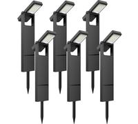OUSFOT Lampara Solar Exterior 6 Piezas 40 LED, Focos Solares para Exterior con Dos Niveles de Luminosidad, Resistente al Agua IP65, Poste de Iluminación Exterior para Jardín, Patio, Entrada, Camino