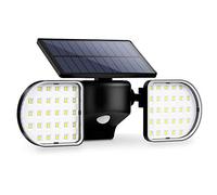 OUSFOT Luz Solar Exterior LED IP65 para exteriores, detector de movimiento resistente al agua para jardín, 3 modos, superbrillantes, lámpara de pared para jardín y patio