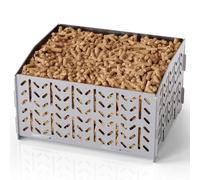 OUSFOT - Reservador de pellets granulados de acero inoxidable 430, quemador de pellet de 30 x 25 x 17 cm, 2,8 kg portátil cesta de gránulos para inserción, cesta de pellets para Poele a Madera