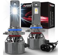 OUSHI Bombilla HB4 LED 32000LM, 800% Super Brillo 6000K Xenon Blanco HB4 Plug and Play Mini Tamaño 1:1 Alta Bombilla LED 9006, 2 piezas