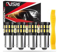 OUSHI Bombilla LED BA9S, 700% Brillo 6500K Blanco Xenón 12V 24V 3014 Chips Canbus Bombilla LED BA9 T4W 1895 53 57 Interior del Coche Cúpula Mapa Puerta de Cortesía Luz de Matrícula, 4pcs