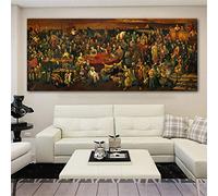 OUSHION ART Discutiendo la Divina Comedia con Dante Imágenes de Arte de Pared Pósteres para Sala de Estar Gente Famosa en el Mundo Juntos Obra de Arte Pintura en Lienzo 40x100cm marco interior