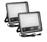 OUSIDE 2 Piezas Foco LED Exterior 150W con Enchufe | Luminosidad Extrema 15000LM - Blanco Frío 6500K | IP66 Impermeable | Ideal para Casa, Patio y Más
