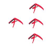 OUSIKA 4 piezas rojas for guitarras rápidas Cambio de accesorios Mandolina Clip de metal Clip eléctrico Ereplacement Estilo Capo Ukulele Banjo Afinador de bajo acústico Abrazadera en púas clásicas Gui