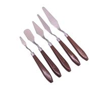 OUSIKA 5 cuchillos de aceite con mango de plástico, cuchillo de pintura profesional for artistas, herramienta de arte de pintura de colores mezclados de acero inoxidable Colores