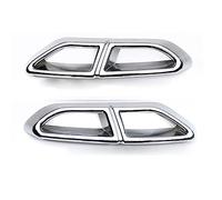 OUSIKA ABS, Marco Decorativo Silenciador Escape del Automóvil, Difusor Trasero, Cubierta Salida Tubo Escape, Accesorios Decoración Exterior, para VW Passat B8 Variant R-Line 2015-2019,Silver
