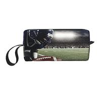 OUSIKA American Football - Bolsas de cosméticos para mujer, bolsa de maquillaje portátil, bolsa de almacenamiento de viaje, bolsa de recepción diaria, bolsa de aseo de gran capacidad, color blanco,