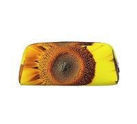 OUSIKA Bloom - Neceser de maquillaje de piel con diseño de girasol, bolsa de almacenamiento diario para mujeres, Gold, Talla única