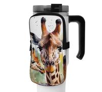 OUSIKA Bolsa de agua con estampado de jirafa de ciervo en acuarela, bolsa de mano, bolsa de mano, bolsa de accesorios para botella de bebidas, bolsa con cremallera, bolsa de cinturón para hombres y