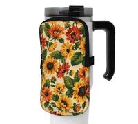 OUSIKA Bolsa de botella de agua con estampado de girasol rojo, bolsa de vaso, bolsa de mano para deportes, botella de bebidas, accesorios, bolsa con cremallera, bolsa de cinturón para hombres y