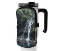 OUSIKA Bolsa de mano para botella de agua con estampado de cascada, bolsa de mano, bolsa de accesorios para botellas de bebidas, bolsa con cremallera, bolsa para cinturón para hombres y mujeres