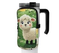 OUSIKA Bolsa de mano para botella de agua con estampado de ovejas de dibujos animados, bolsa de mano, bolsa de accesorios para bebidas, bolsa con cremallera, bolsa para cinturón para hombres y mujeres