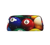 OUSIKA Bolsa de maquillaje de billar de color, estuche de cuero, neceser de viaje, bolsa de cosméticos, bolsa de almacenamiento diario para mujer, Gold, Talla única