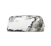 OUSIKA Bolsa de maquillaje de piel con diseño de árbol de montaña y pino, bolsa de aseo de viaje, bolsa de almacenamiento diario para mujeres, Gold, Talla única