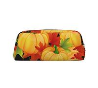 OUSIKA Bolsa de maquillaje de piel con diseño de calabaza, neceser de viaje, bolsa de cosméticos, bolsa de almacenamiento diario para mujeres, Silver, Talla única