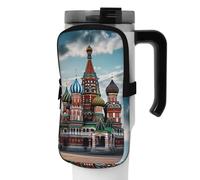 OUSIKA Bolsa para botella de agua con estampado de catedral de San Basilio con cuadrado rojo en Moscú, bolsa de mano, bolsa de mano, bolsa de accesorios para botella de bebidas, bolsa con cremallera,