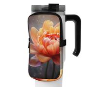 OUSIKA Bolsa para botella de agua con estampado de flores y flores, bolsa de mano, bolsa de accesorios para bebidas, bolsa con cremallera, bolsa para cinturón para hombres y mujeres