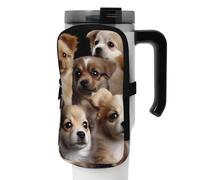 OUSIKA Bolsa para botella de agua con estampado de perros lindos, bolsa de mano, bolsa de mano, bolsa de accesorios para botella de bebidas, bolsa con cremallera, bolsa para cinturón para hombres y