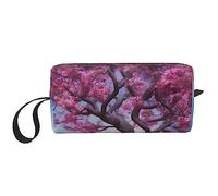 OUSIKA Bolsas de cosméticos de flores coloridas para mujer, bolsa de maquillaje portátil, bolsa de almacenamiento de viaje, bolsa de recepción diaria, bolsa de aseo de gran capacidad, color blanco,