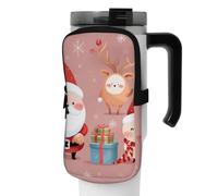 OUSIKA Bonita bolsa de botella de agua con estampado de vacaciones de Navidad, bolsa de mano, bolsa de accesorios para botella de bebidas, bolsa con cremallera, bolsa de cinturón para hombres y