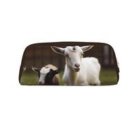 OUSIKA Bonita bolsa de maquillaje de cabra, estuche de cuero, neceser de viaje, bolsa de cosméticos, bolsa de almacenamiento diario para mujeres, Gold, Talla única