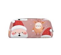 OUSIKA Bonita bolsa de maquillaje de piel para Navidad, estuche de viaje, neceser de cosméticos, bolsa de almacenamiento diario para mujer, Gold, Talla única