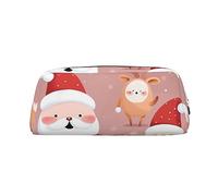 OUSIKA Bonita bolsa de maquillaje de piel para Navidad, estuche de viaje, neceser de cosméticos, bolsa de almacenamiento diario para mujer, Silver, Talla única