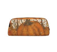 OUSIKA Calabazas Otoño Bolsa de Maquillaje Cuero Estuche Estuche de Viaje Neceser de Cosméticos Bolsa de Almacenamiento Diario, plata, talla única