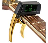 OUSIKA Capo de guitarra acústica, afinador de capo de guitarra de cambio rápido for piezas de guitarra eléctrica, bajo, ukelele, aleación cromática Guitarras (Color : Schwarz)