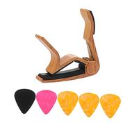 OUSIKA Capo de guitarra Ukelele Pick Ukelele Tuner Guitarra de metal Guitarra eléctrica Capo Guitar Finger Picks Accesorios de afinador de guitarra Aleación de aluminio Folk Capo Guitar Picks Reutiliz