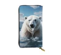 OUSIKA Cartera de cuero para mujeres y hombres, cartera de mano para dinero, tarjetero de crédito, carteras de oso con cremallera para teléfono, bolso largo de viaje, Black, Talla única, Casual