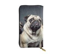 OUSIKA Cartera de cuero para mujeres y hombres, cartera de mano para dinero, tarjetero grande para tarjetas de crédito, carteras divertidas con cremallera para teléfono, bolso largo de viaje, Black,