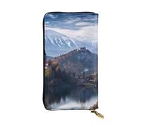 OUSIKA Cartera de cuero para mujeres y hombres, cartera de mano para dinero, tarjetero grande para tarjetas de crédito, carteras de Eslovenia del país de las maravillas con cremallera para teléfono,