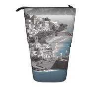 OUSIKA Estuche para lápices con diseño de flores y casa de pie, bolsa telescópica para lápices, bolsa de maquillaje, Black, Talla única, Bolsa para monedas