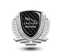 OUSIKA Etiqueta Engomada Insignia Cristal Ventana Lateral del Automóvil, Calcomanía con Emblema Aleación 3D, Accesorios Decoración Exterior, para Jaguar XF XFL XJ XJL XE XEL XK XKR XJ6,Silver