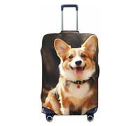 OUSIKA Funda protectora de equipaje lavable y elástica para maleta, protector de maleta de perro Corgi, funda antiarañazos para equipaje de viaje, se adapta a protectores de equipaje de 18 a 32