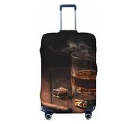 OUSIKA Funda protectora de equipaje lavable y elástica, protector de maleta, para cigarros y whisky, antiarañazos, para equipaje de viaje de 18 a 32 pulgadas, Black, M