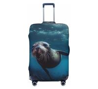 OUSIKA Funda protectora de equipaje lavable y elástica, protector de maleta, protector de maleta subacuática, funda antiarañazos, para equipaje de viaje de 18 a 32 pulgadas, Black, L